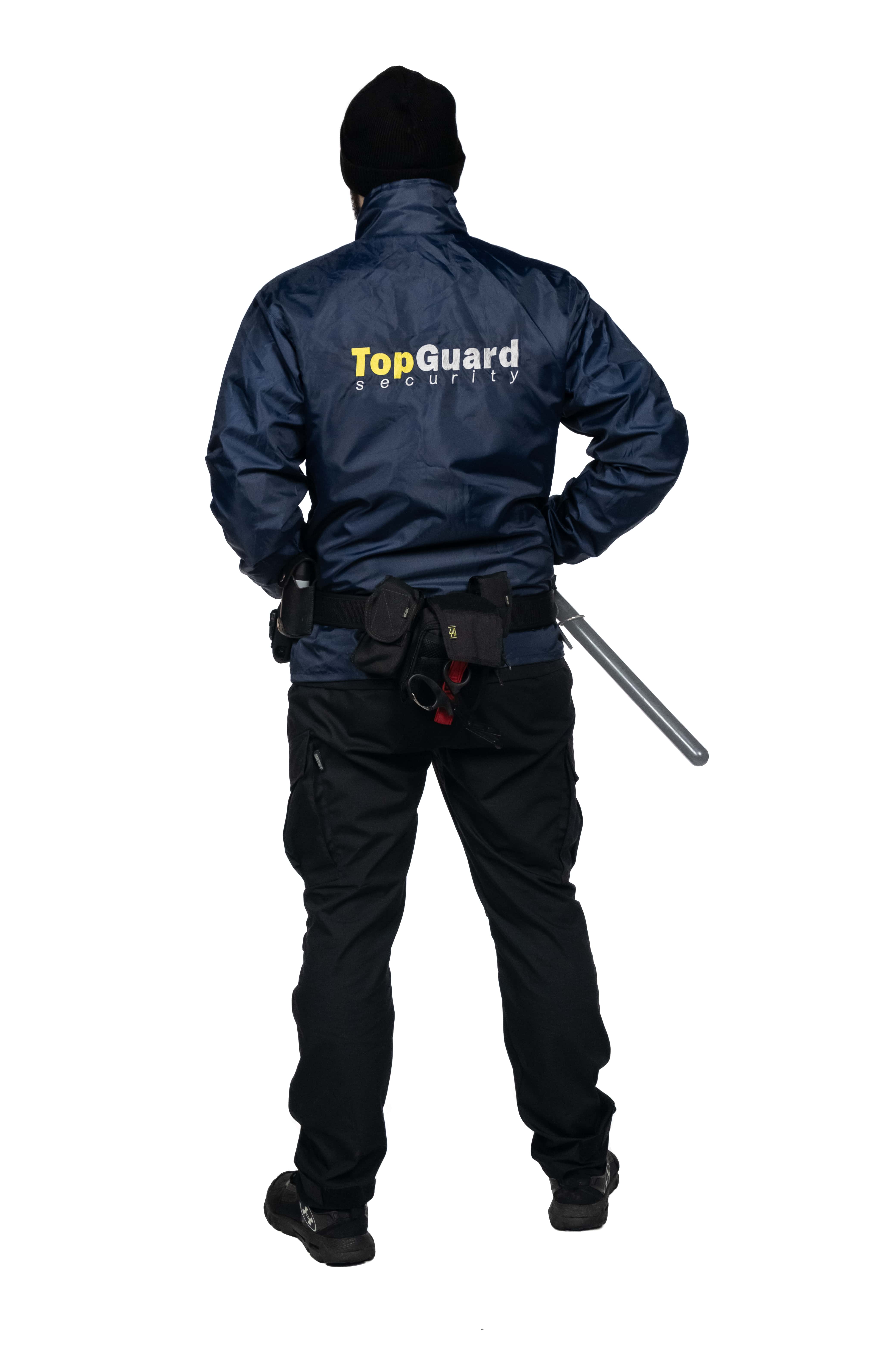 Форма охранника физических объектов. Лето/Осень. ТопГард. Куртка-ветровка и черные тактические брюки.